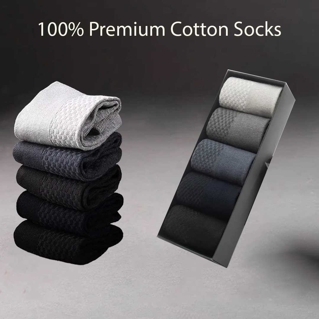 5,Pair,Cotton,Mash,Socks,Box,With,Multi,Color