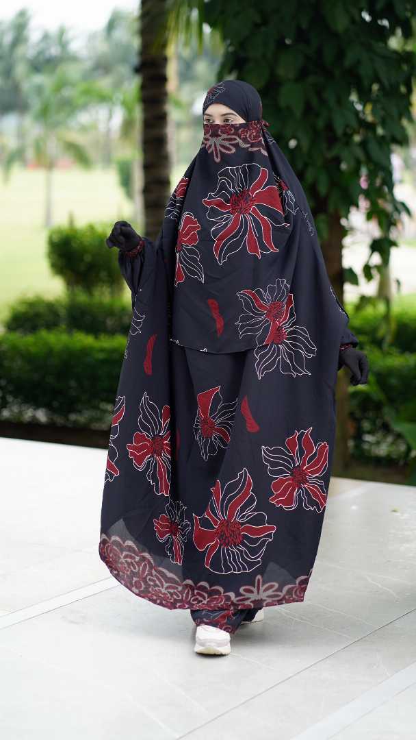 Luxury Khimar Set,Plazo Khimar Set Bangladesh,Satin Silk Khimar,Premium Khimar Set,Islamic Fashion Khimar,Abaya Khimar Set,Luxury Modest Wear BD,Cherry Satin Silk Khimar