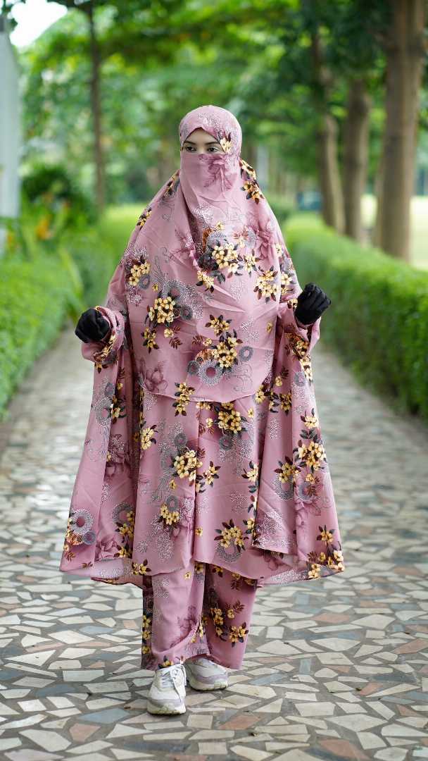 Luxury Khimar Set,Plazo Khimar Set Bangladesh,Satin Silk Khimar,Premium Khimar Set,Islamic Fashion Khimar,Abaya Khimar Set,Luxury Modest Wear BD,Cherry Satin Silk Khimar