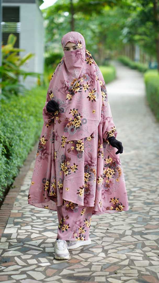 Luxury Khimar Set,Plazo Khimar Set Bangladesh,Satin Silk Khimar,Premium Khimar Set,Islamic Fashion Khimar,Abaya Khimar Set,Luxury Modest Wear BD,Cherry Satin Silk Khimar