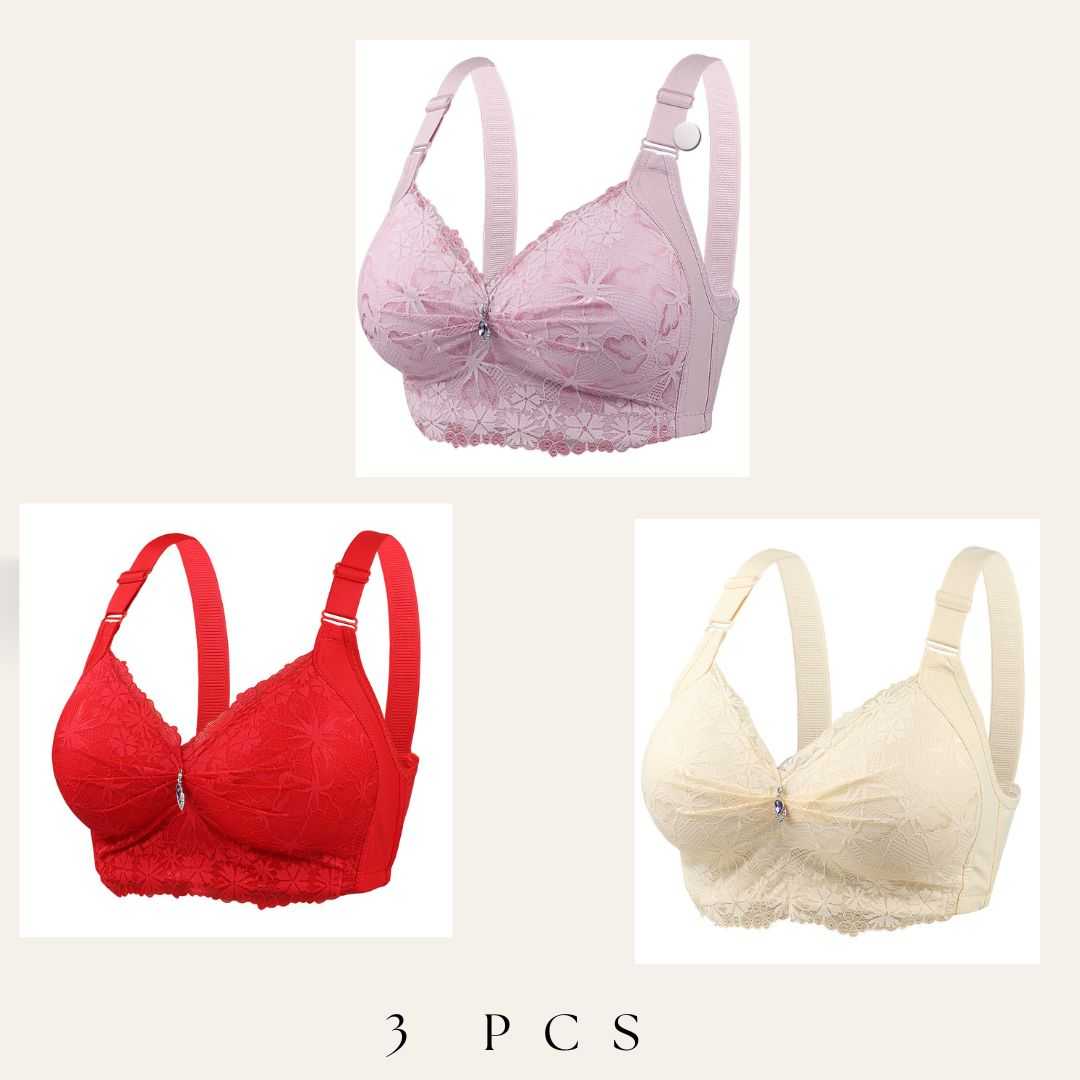💜,3,Pcs,China,Eye-Catching,Round,Shape,Bra,-Onion,+,Red,+,Cream,Combo💜,