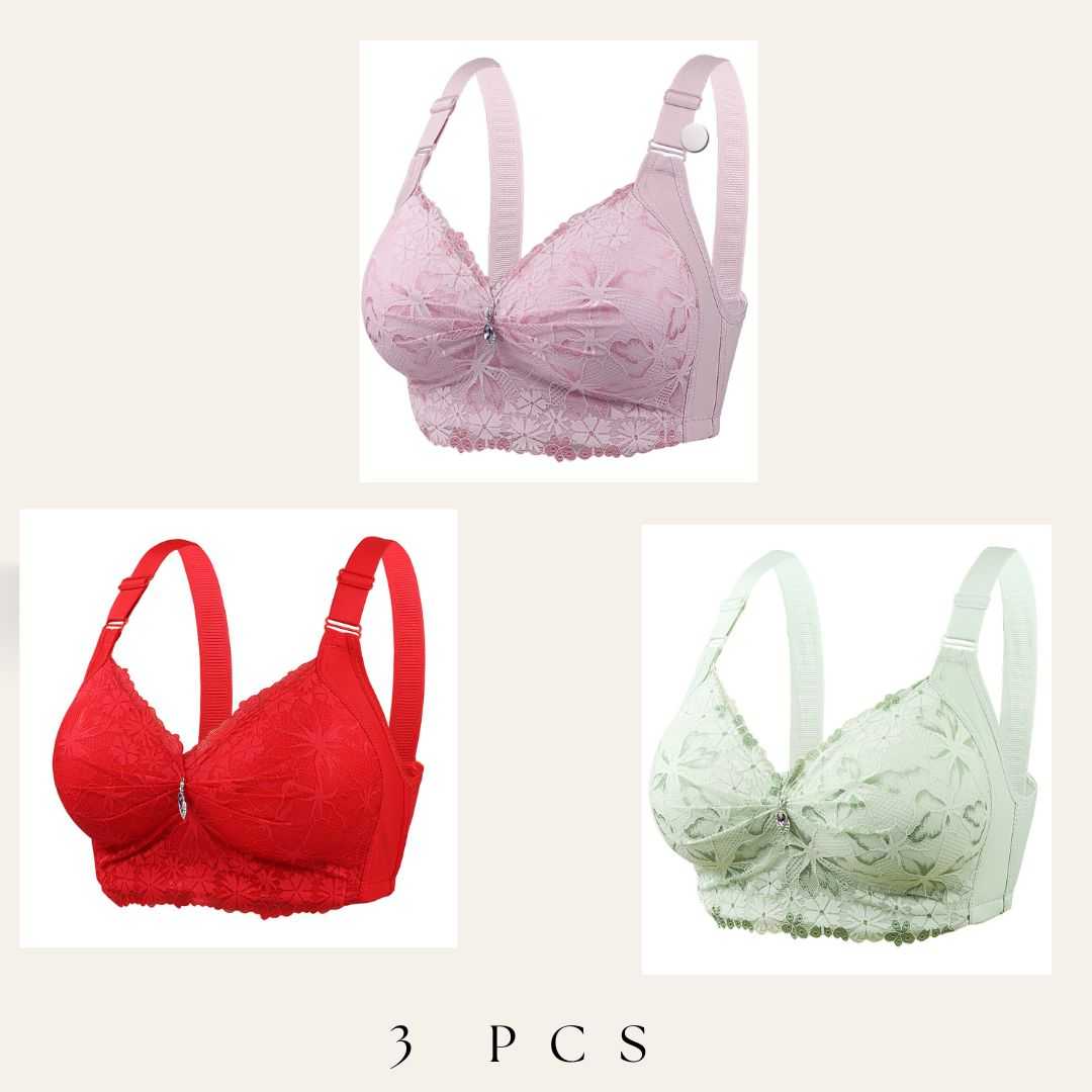 💜💚,3,Pcs,China,Eye-Catching,Round,Shape,Bra,-Onion,+,Red,+,Green,Combo💚💜,