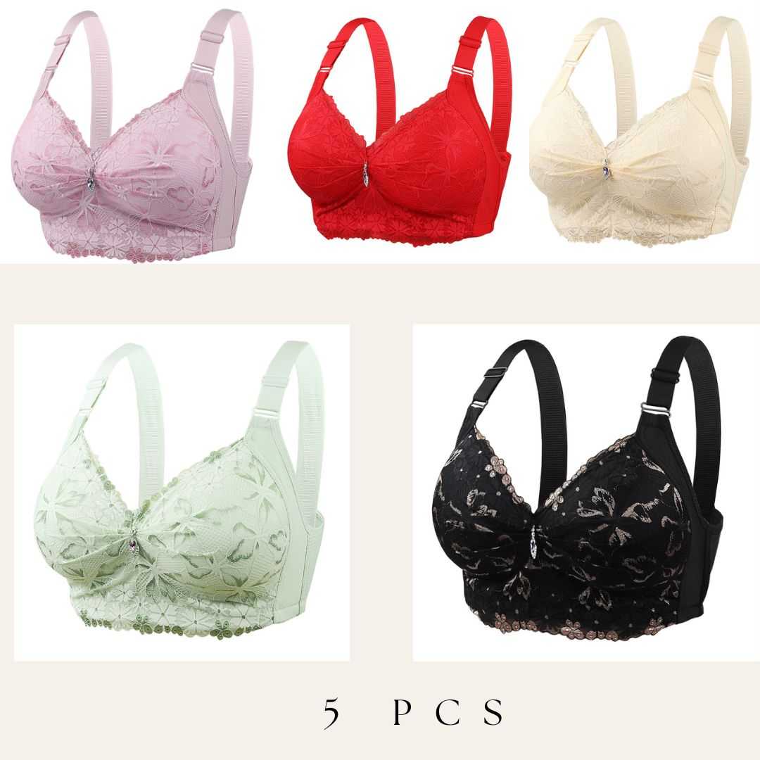 💜5,Pcs,China,Eye-Catching,Round,Shape,Bra-Onion,+,Red,+,Cream,+,Green,+,Black,Combo💜