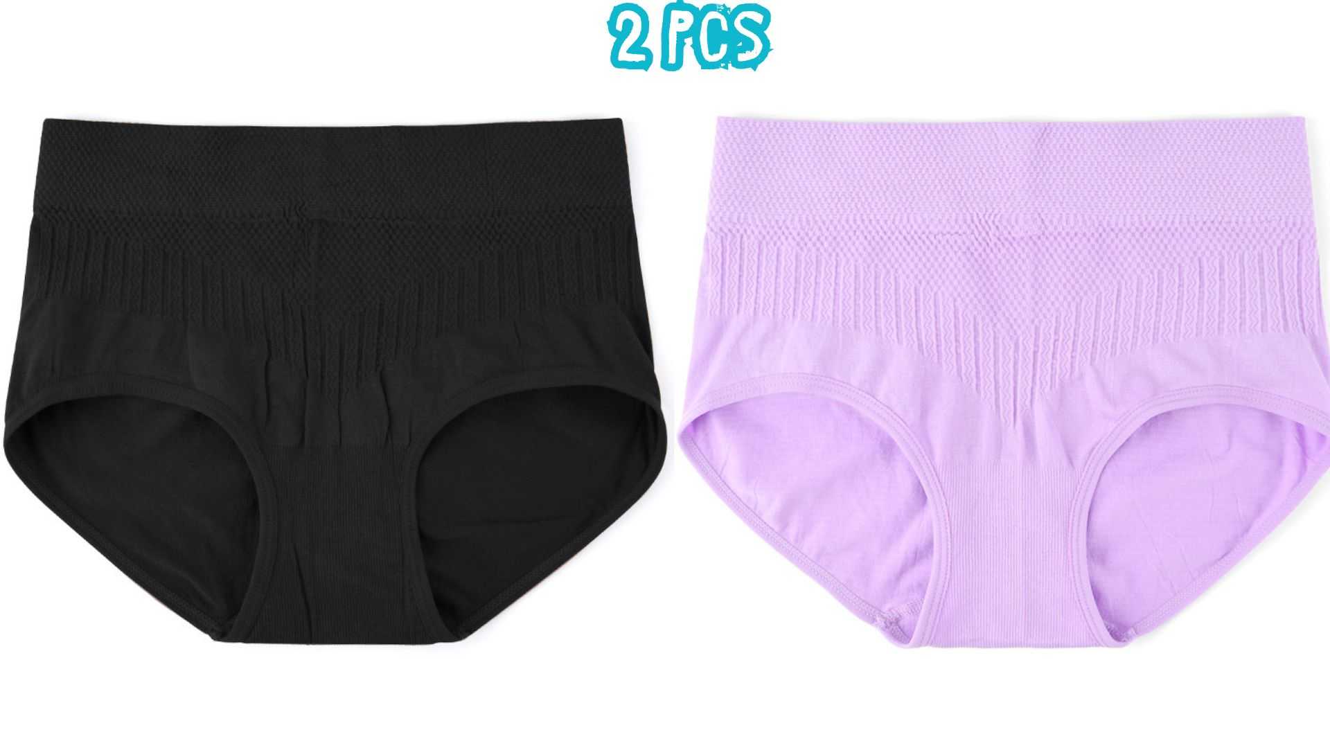 🖤2,pcs,China,Premium,Seamless,High,Waist,Panty,–,Black,&,Onion,Style,🖤
